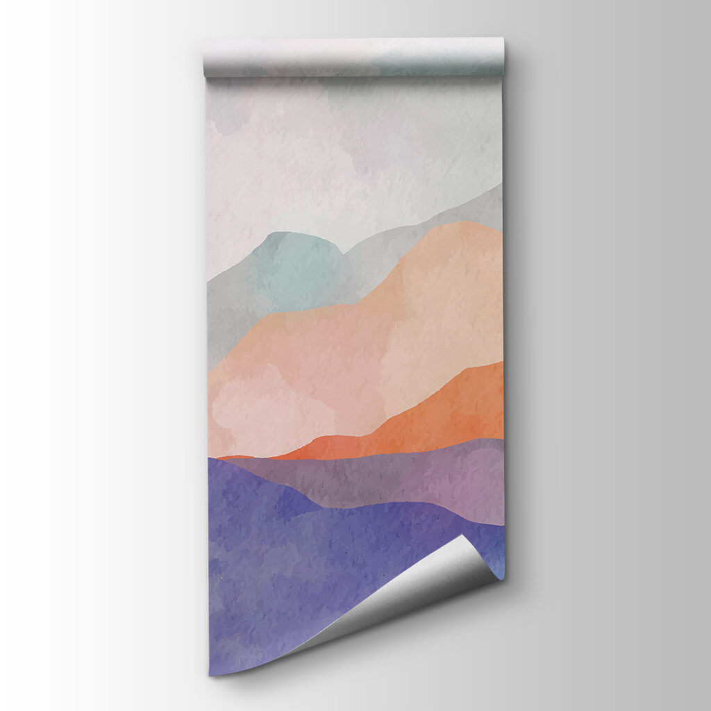 Purple mountains, orange horizon — product view