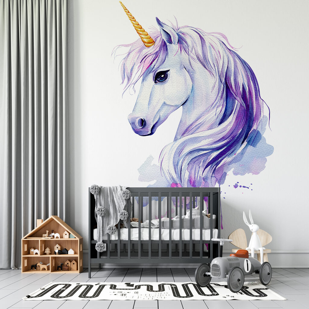 Unicorn in purple watercolour — interior 3
