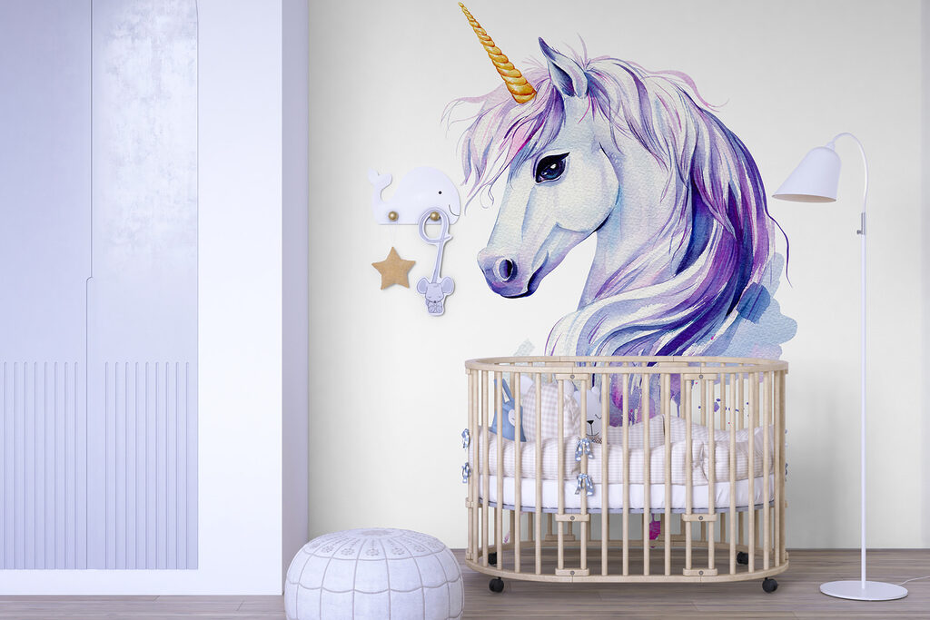 Unicorn in purple watercolour — interior 5