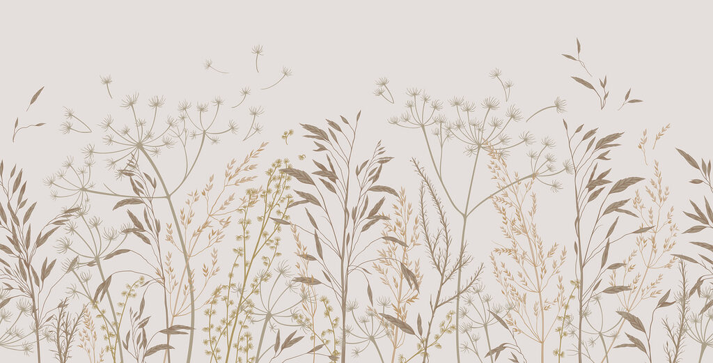 Delicate wild grasses — full design