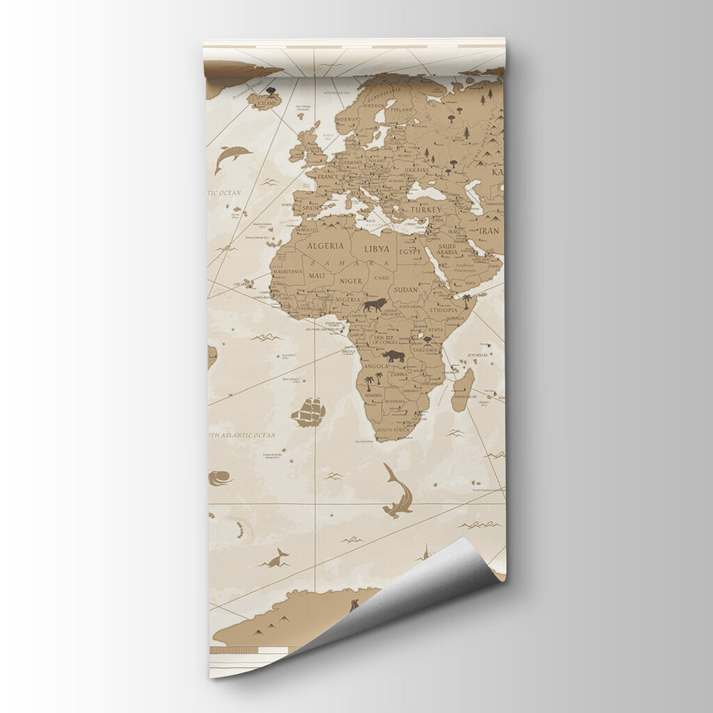 Compass rose world map — product view