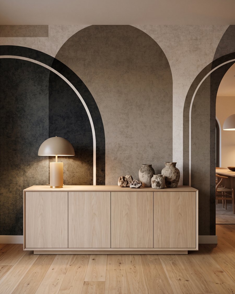 Rounded arches, fine outlines — interior 1