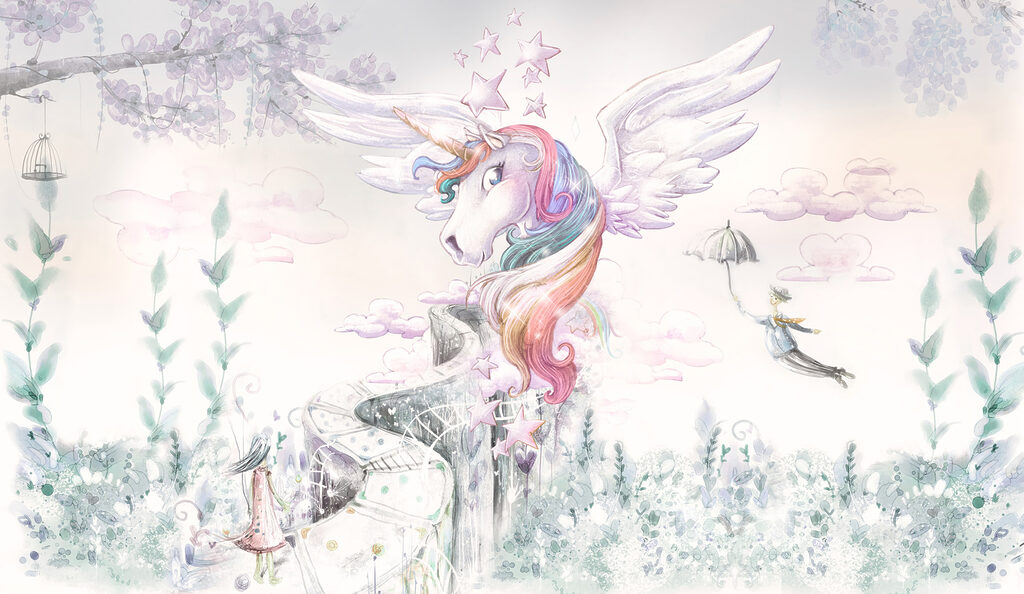Winged unicorn — full design
