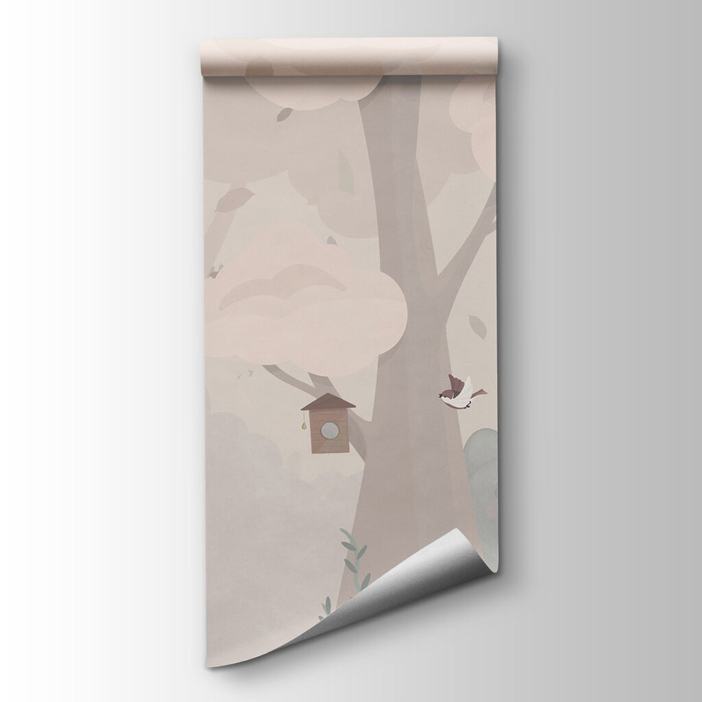 Birds among pastel trees — product view