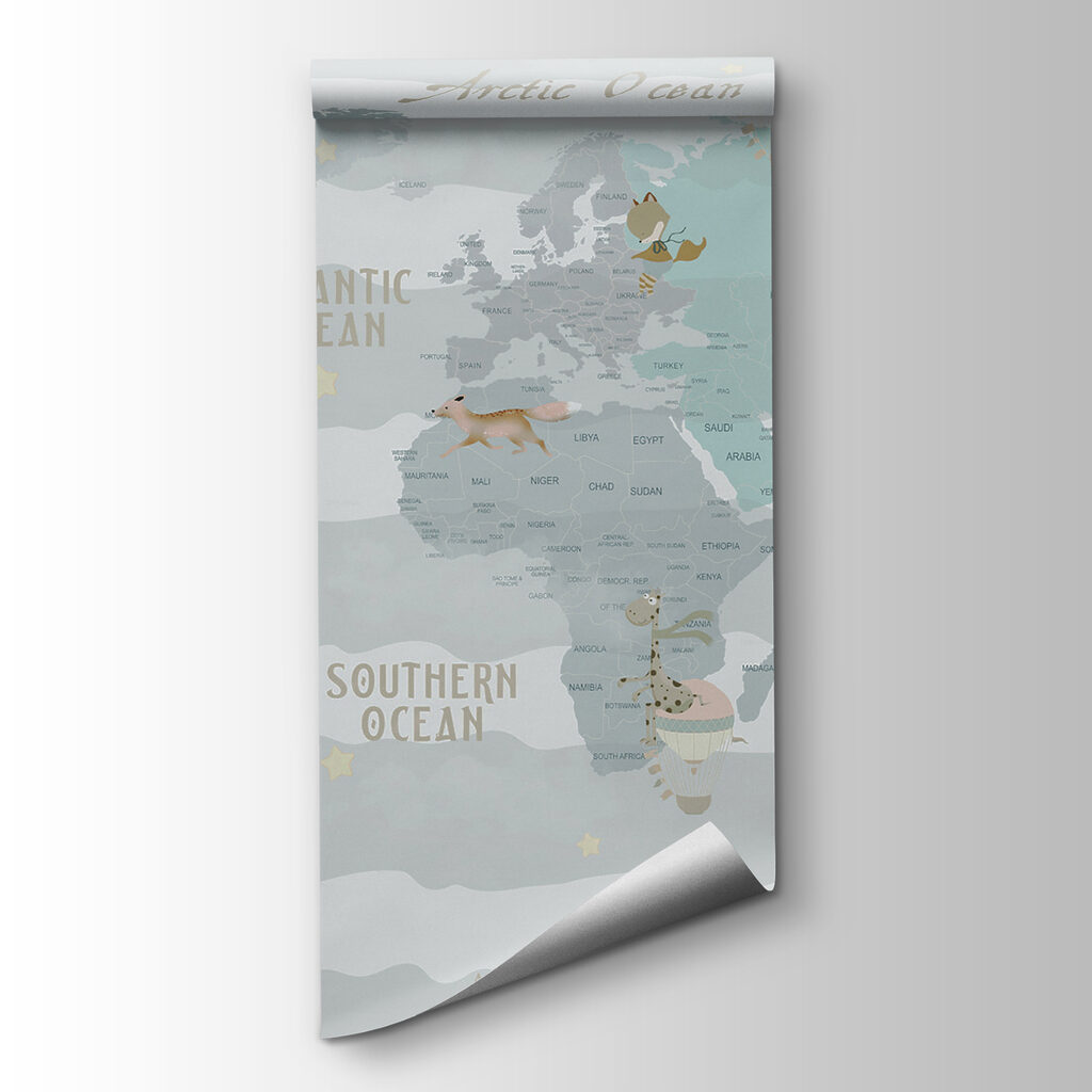 Pastel world map — product view