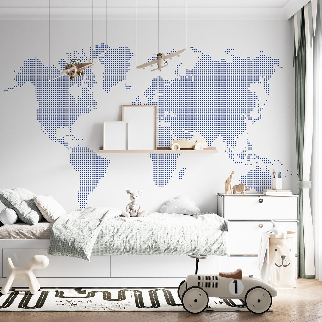World map in squares — interior 1