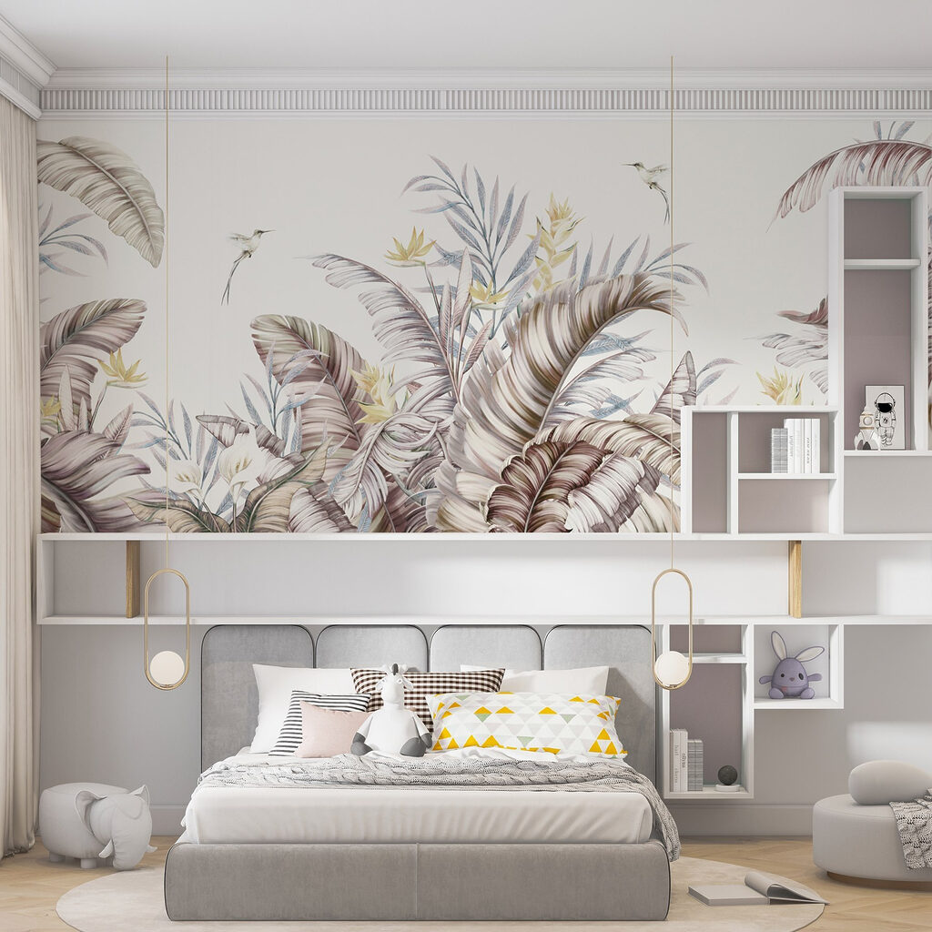 Birds among pale leaves — interior 4