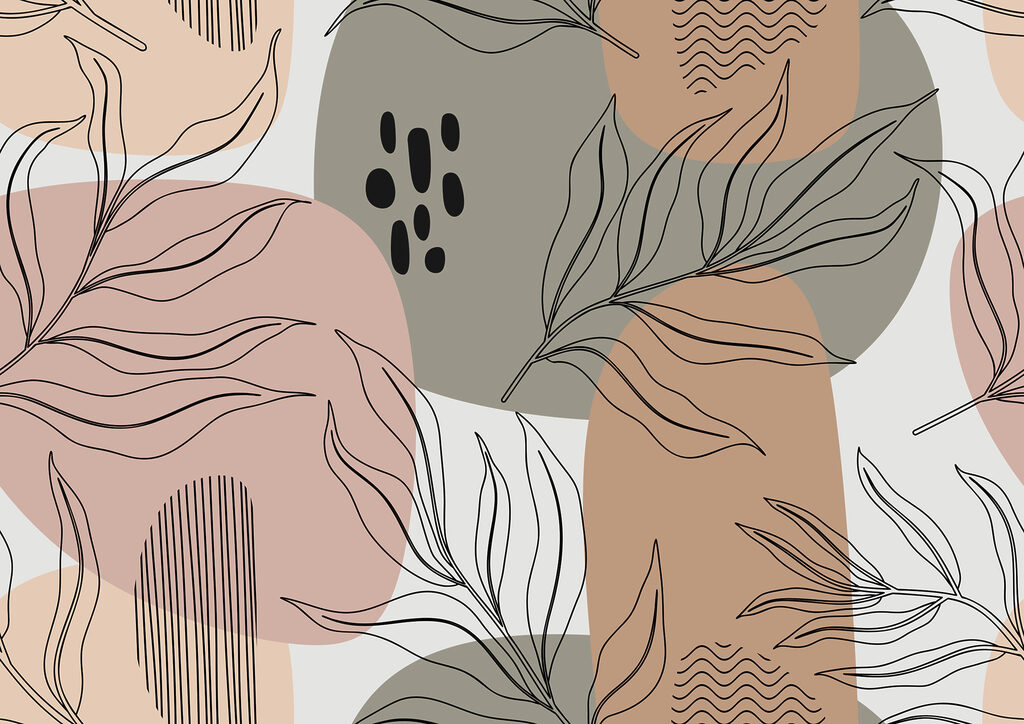Soft shapes with leaves — full design