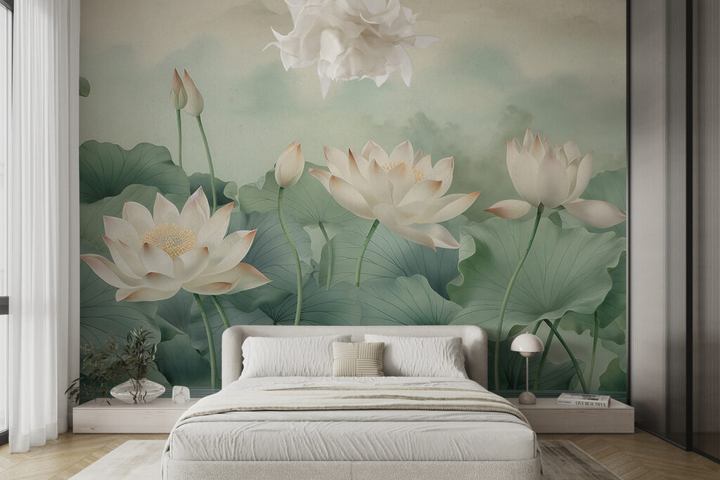 Cream lotus flowers — interior 1