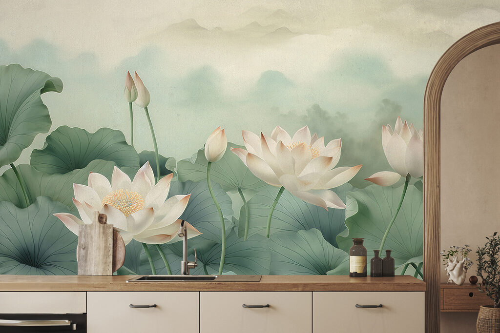 Cream lotus flowers — interior 3