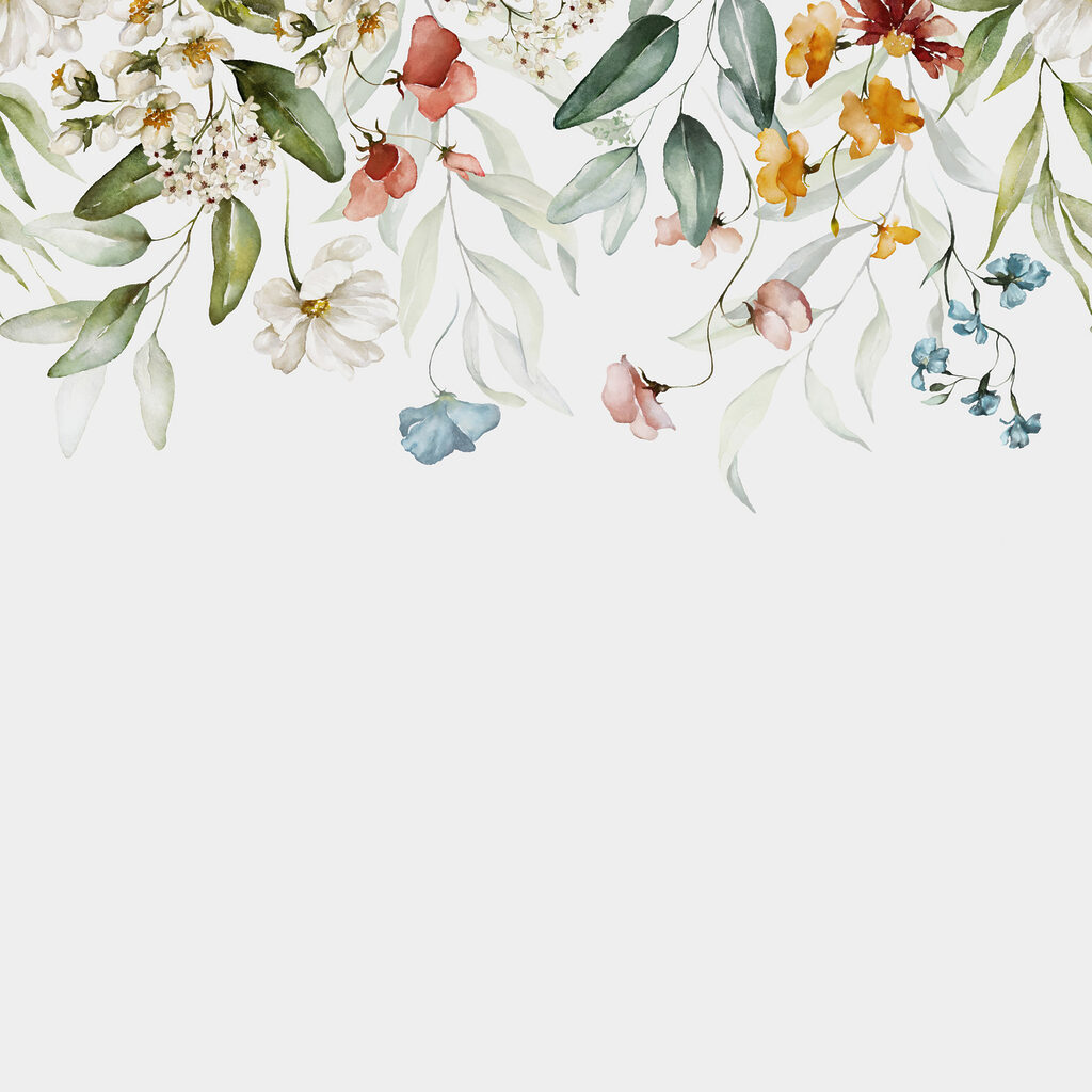 Hanging flower sprigs — full design