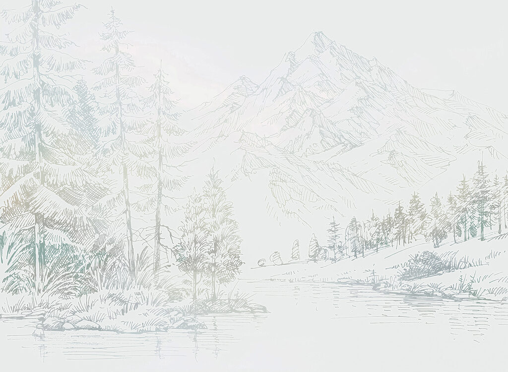 Lake in fine lines — full design