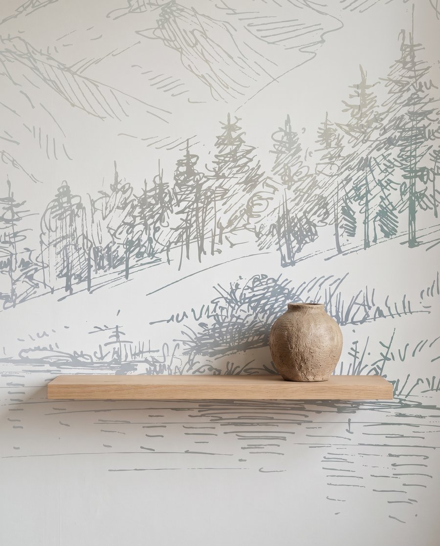 Lake in fine lines — detail