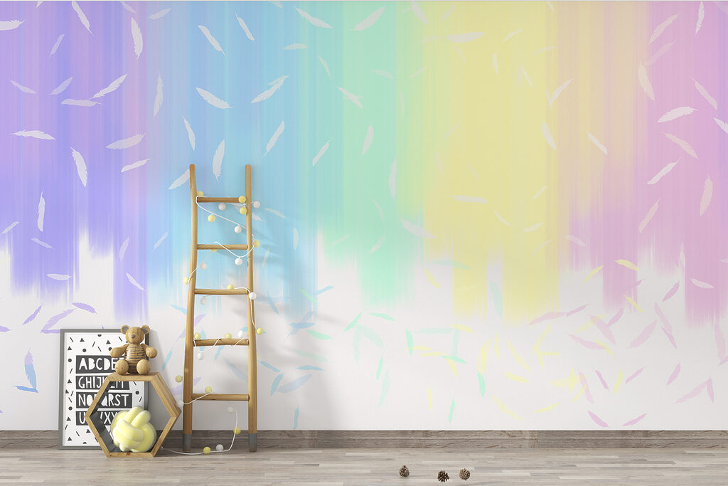 Pastel rainbow stripes — interior 2