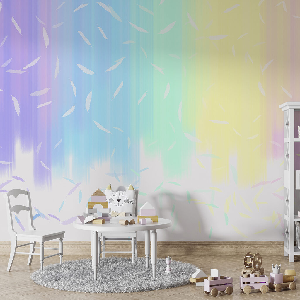 Pastel rainbow stripes — interior 3