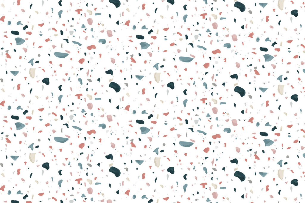 Colour flecks on white — full design