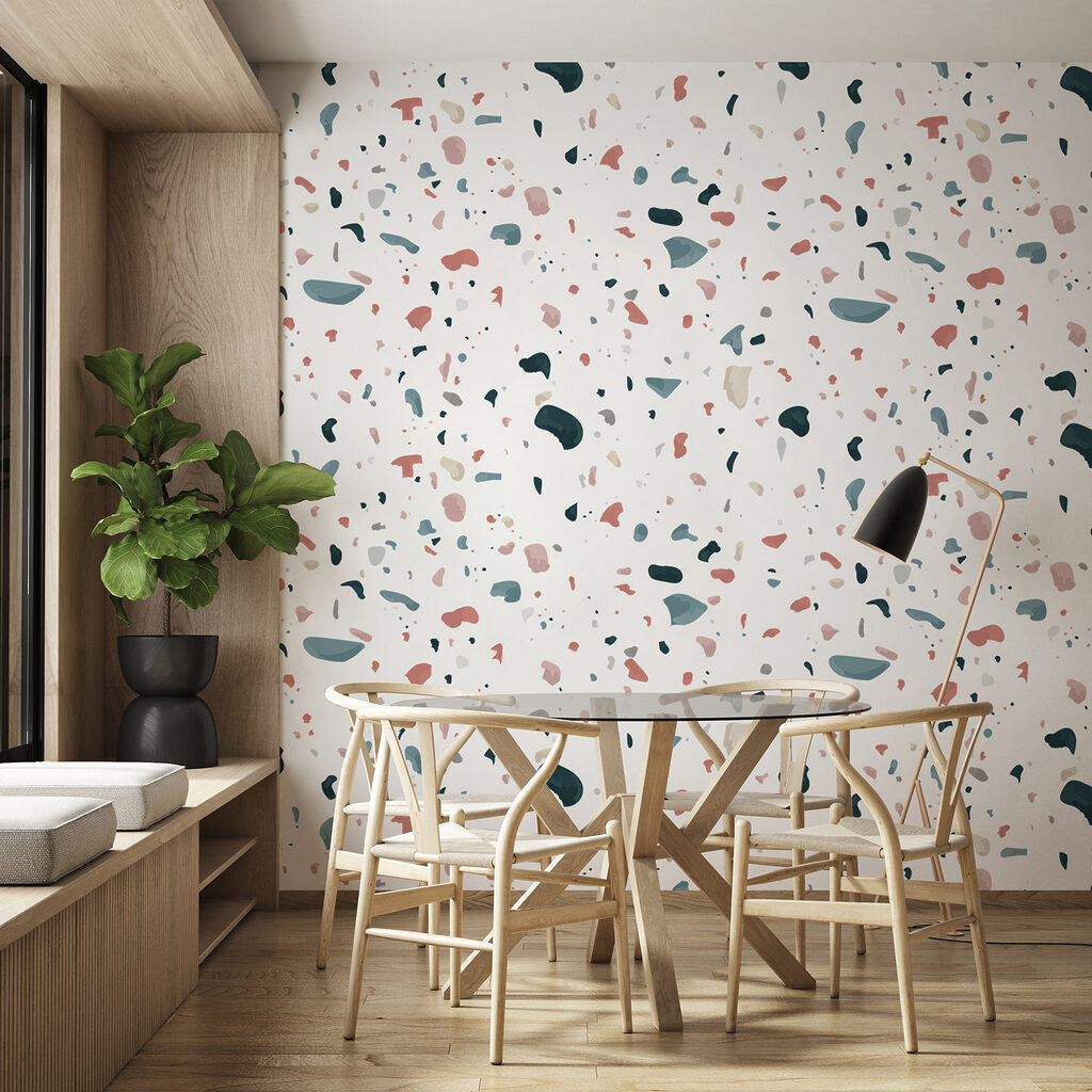 Colour flecks on white — interior 2