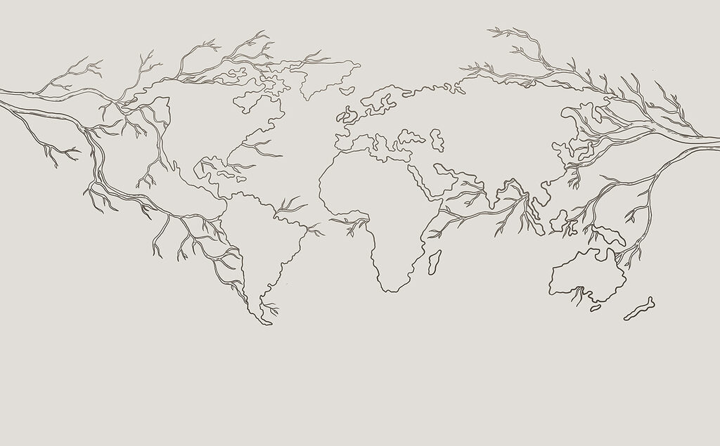 World map in branches — full design