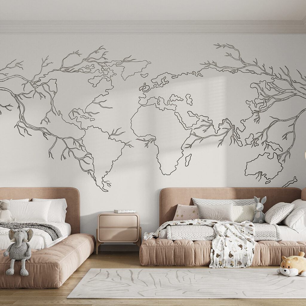 World map in branches — interior 2