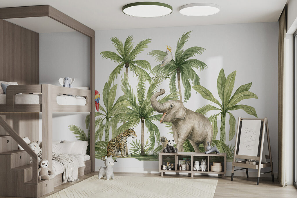 Elephant among palms — interior 1
