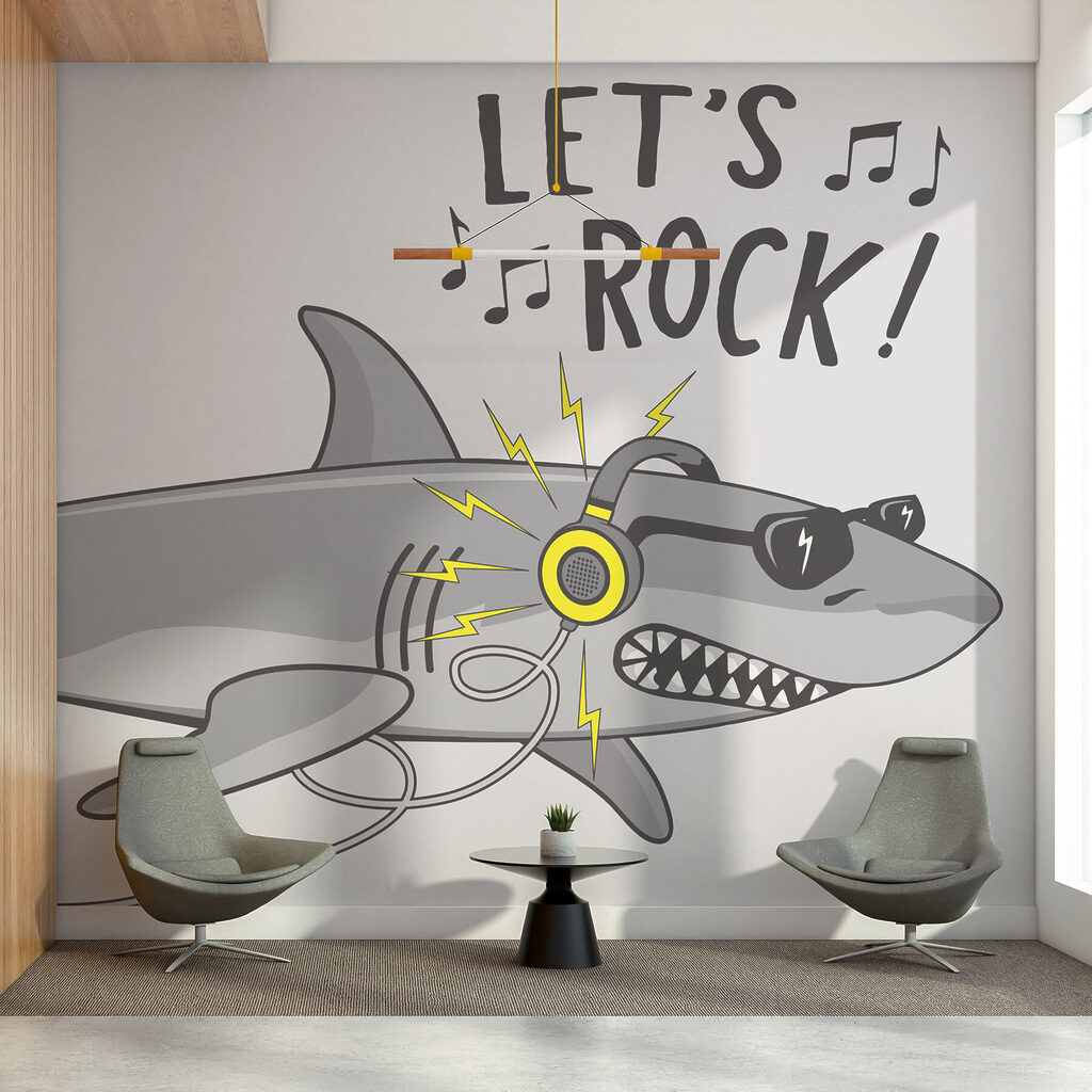 Shark with headphones — interior 2