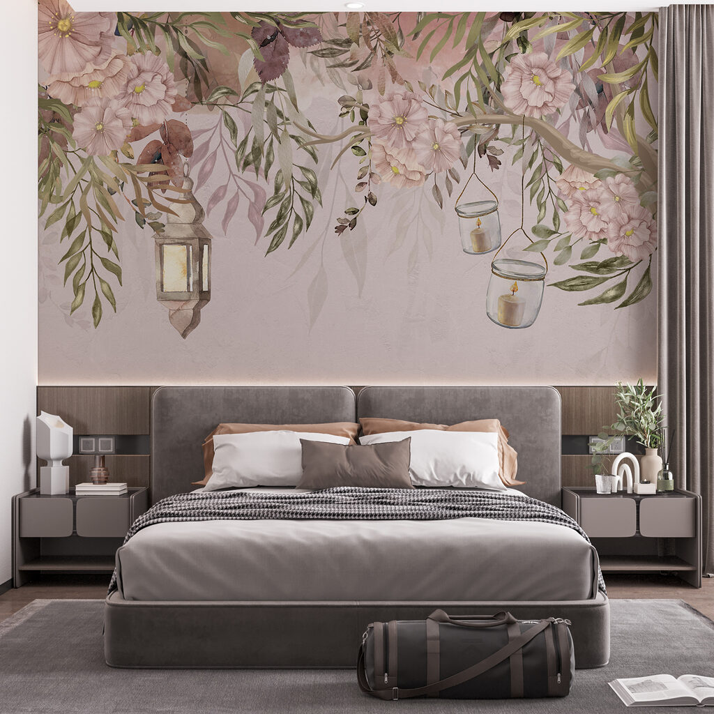 Lantern among hanging branches — interior 1