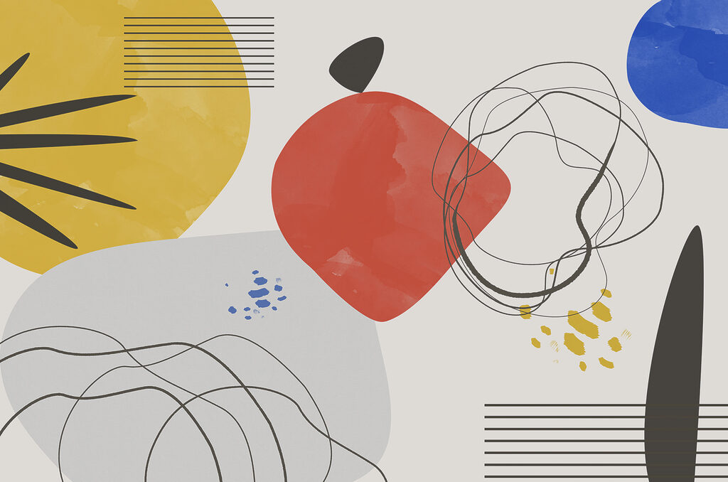 Colour blocks and scribbles — full design