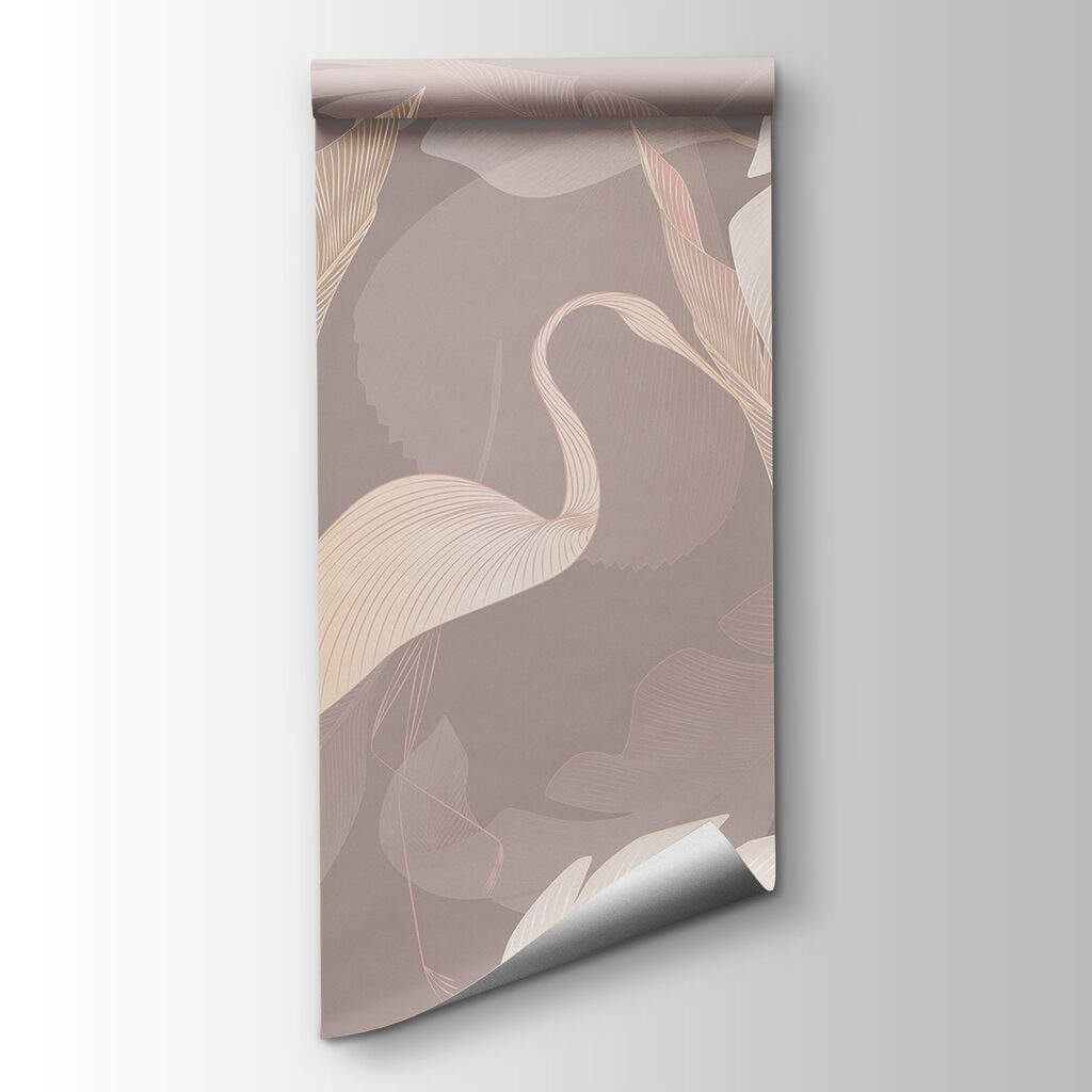 Flamingo silhouettes among leaves — product view
