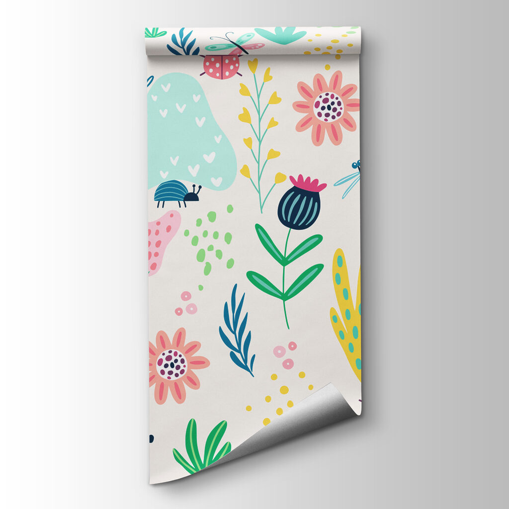 Beetles among colourful flowers — product view