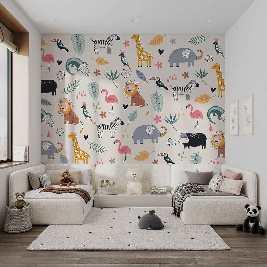 Playful safari animals — interior 2