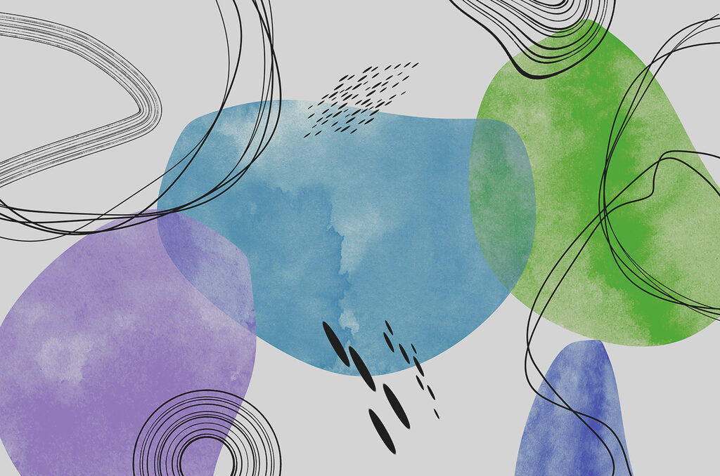 Colour patches, fine lines — full design