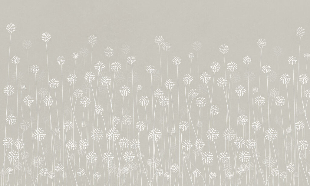 Flower heads on stems — full design