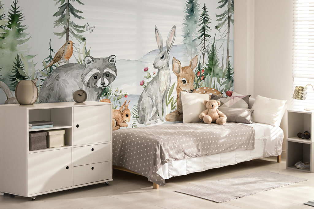 Woodland animals among pines — interior 3