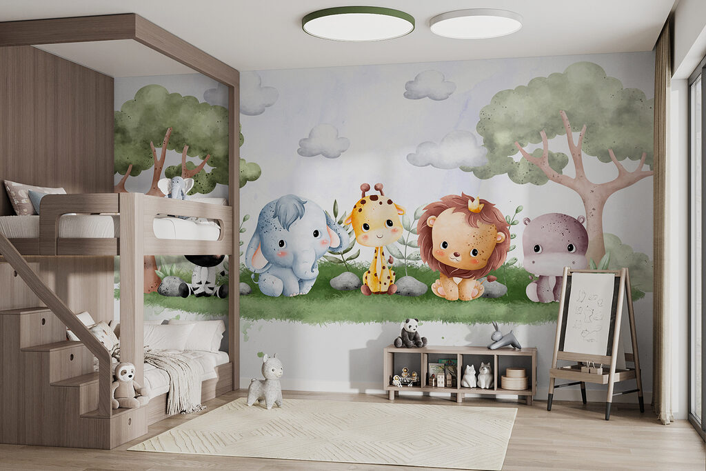 Safari friends under trees — interior 1