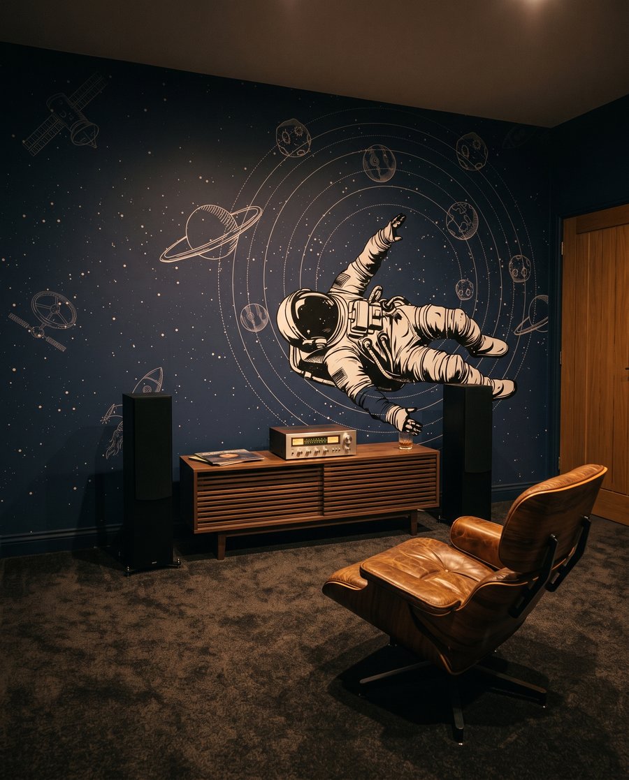 Astronaut among planet orbits — interior 3