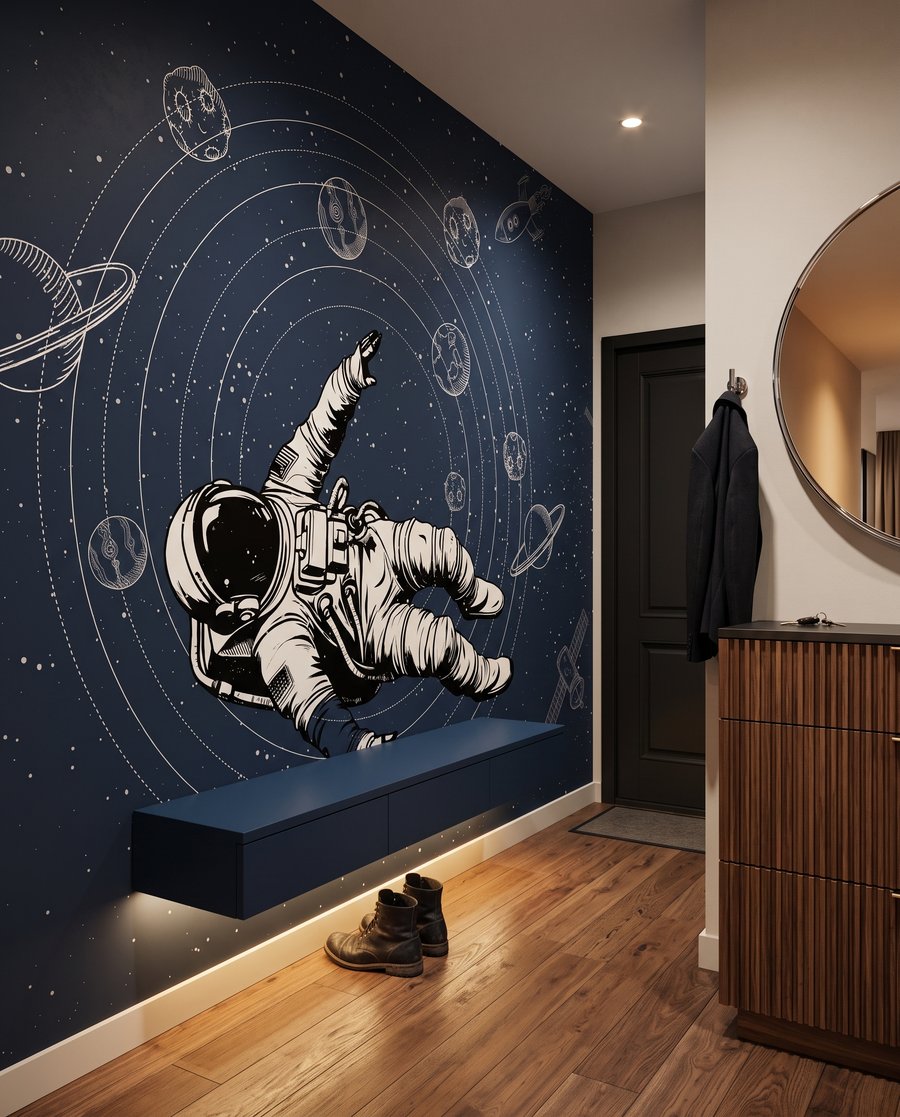 Astronaut among planet orbits — interior 5