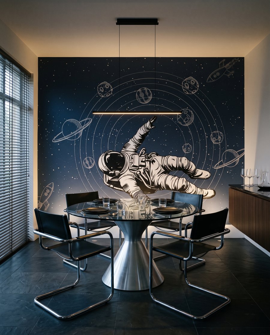 Astronaut among planet orbits — interior 6