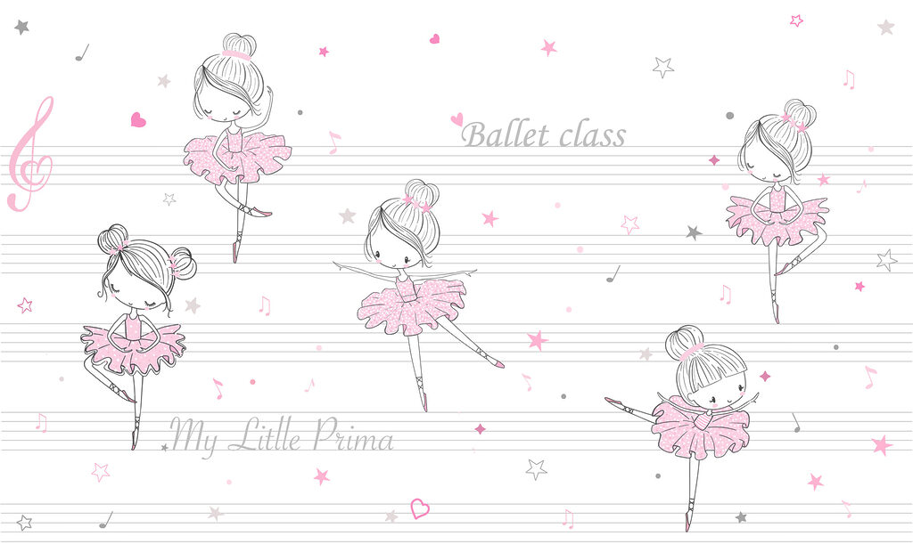 Ballerinas on sheet music — full design