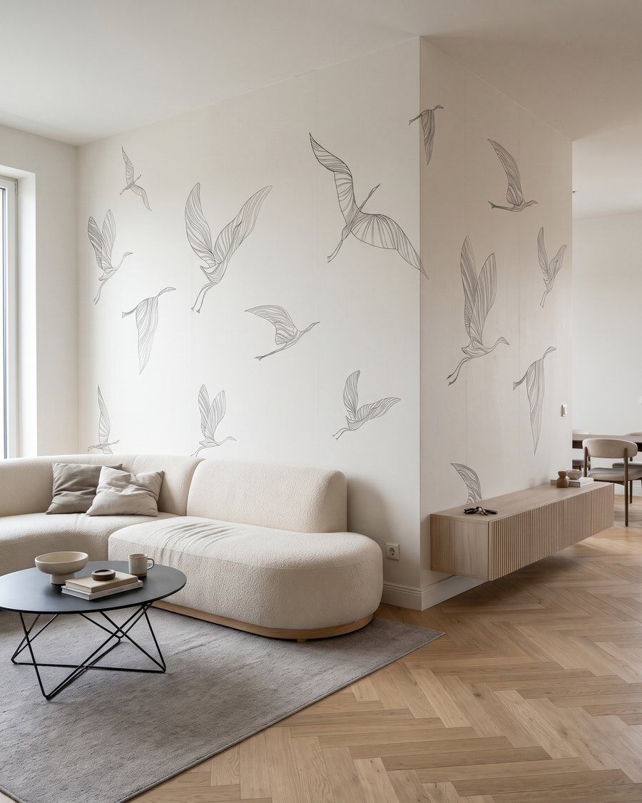 Bird Flight Sketches in an interior