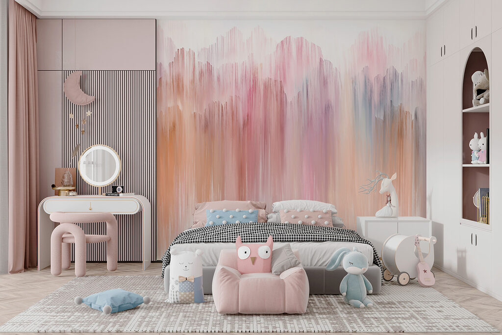 Vertical pastel strokes — interior 3