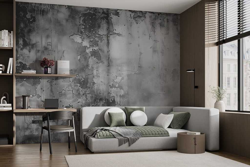 Weathered dark grey paint — interior 2