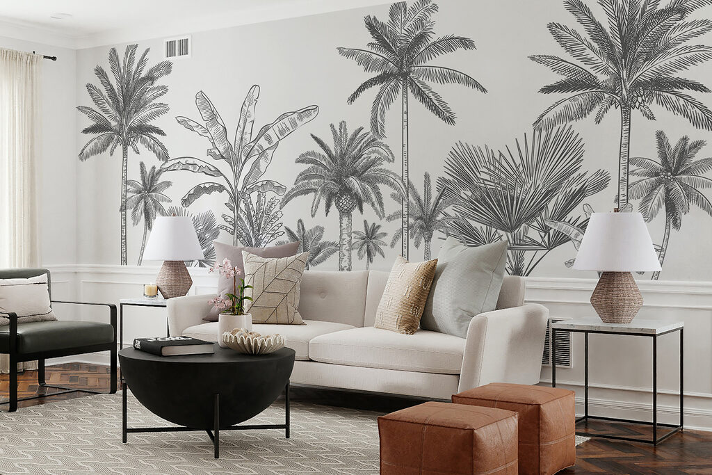 Palm Grove Etching in an interior