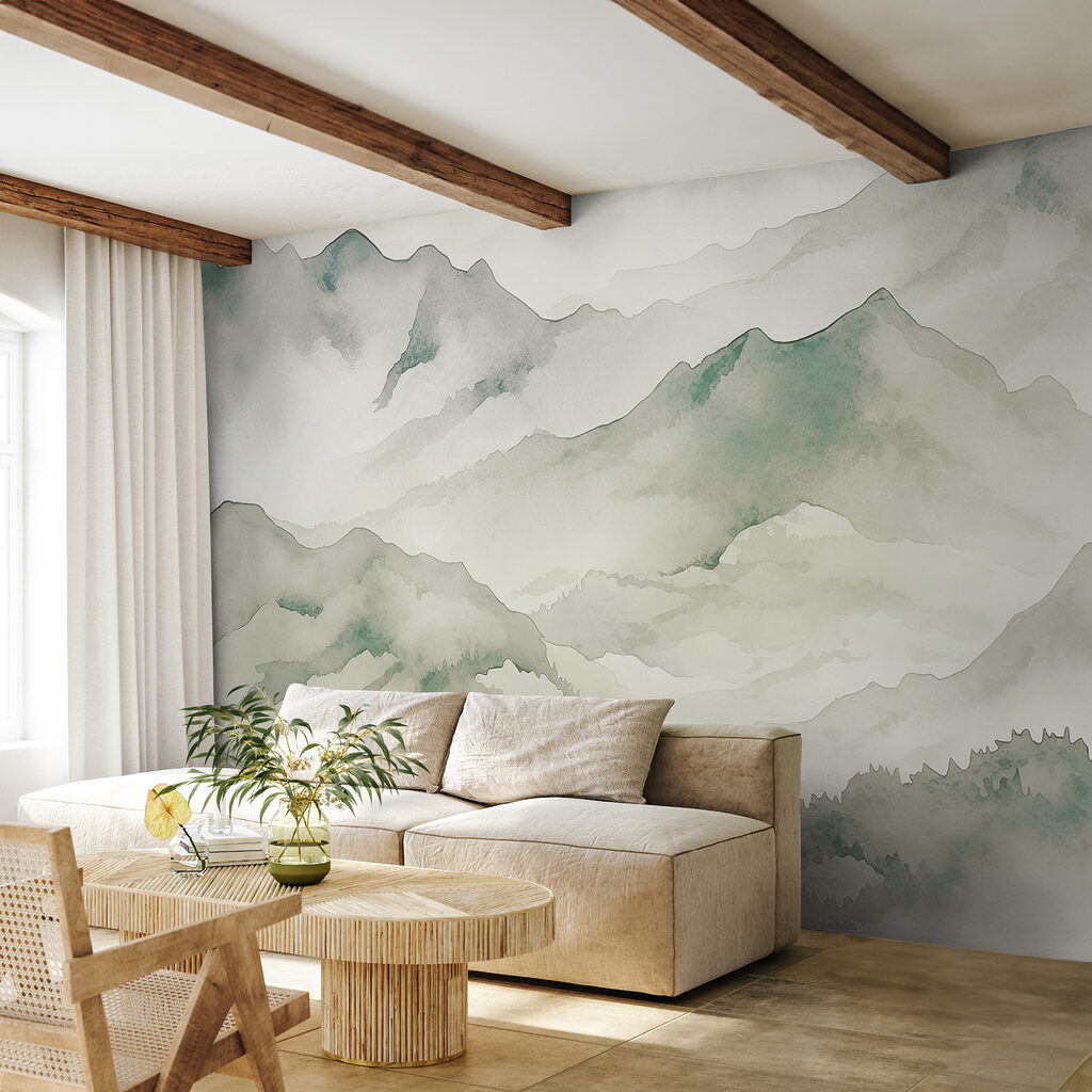 Mountain peaks in mist — interior 1