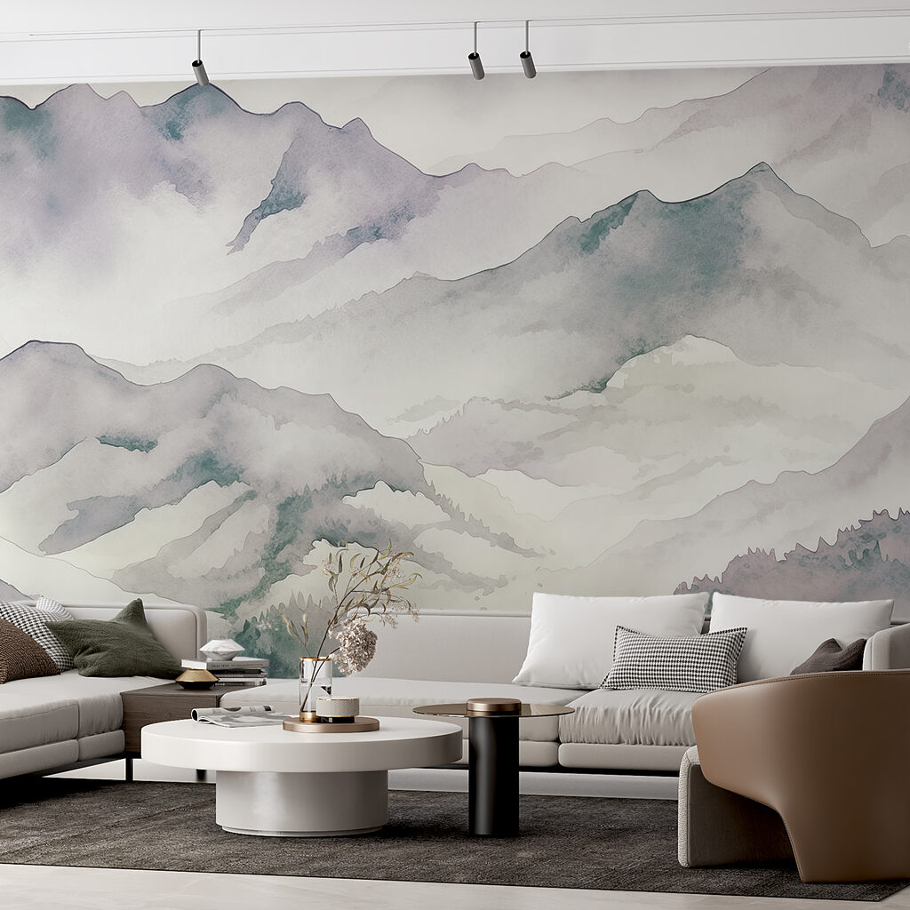 Watercolour Mountain Mist in an interior