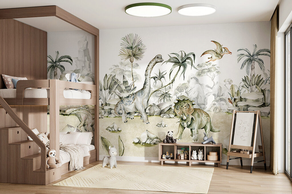 Dinosaurs among pale rocks — interior 3