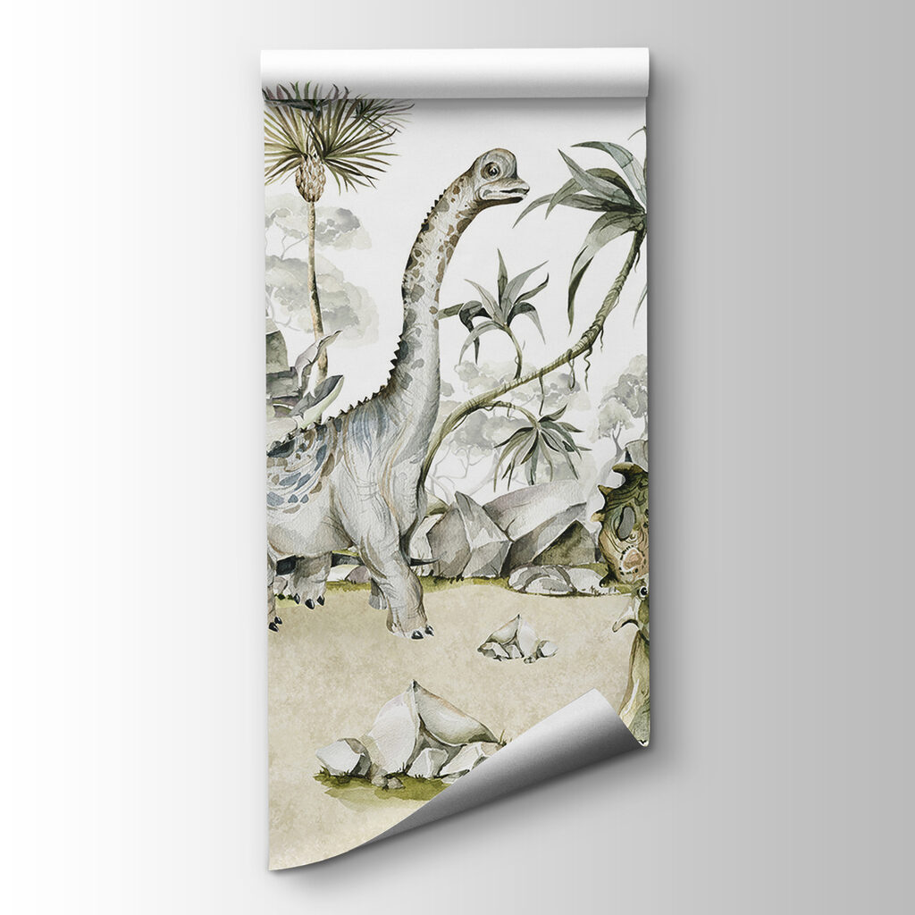 Dinosaurs among pale rocks — product view
