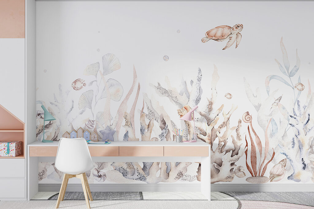 Gentle Coral Garden in an interior