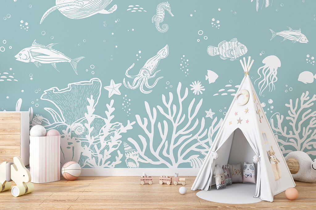 Sea life in outline — interior 2