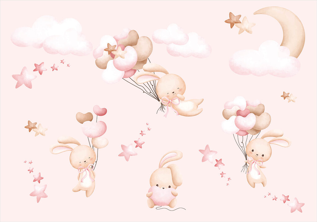 Bunnies Among Clouds — full design
