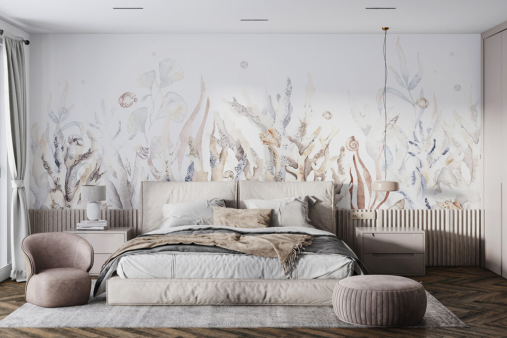 Pale coral garden — interior 1
